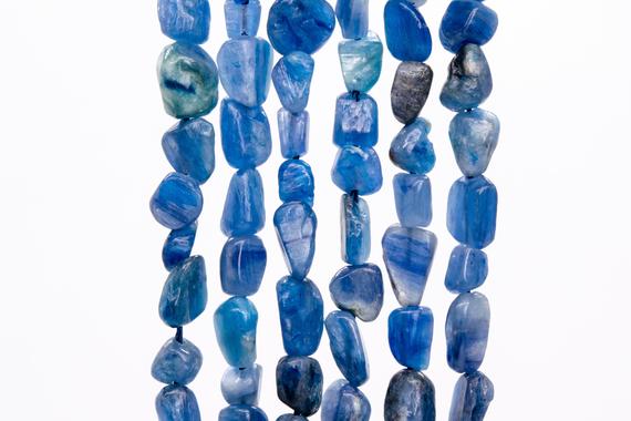 Genuine Natural Kyanite Gemstone Beads 5-7mm Blue Pebble Chips A Quality Loose Beads (115626)