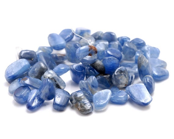 9-11mm  Kyanite Gemstone Pebble Nugget Chip Loose Beads 7.5 Inch  (80001847 H-a25)