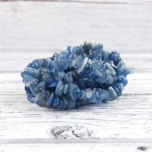 Shop Kyanite Chip & Nugget Beads! Kyanite Gemstone Beads, Crystal Chips Bag of 50 Pieces or Full Strand, Reiki Infused A Extra Grade Blue Kyanite Bead Chips | Natural genuine chip Kyanite beads for beading and jewelry making.  #jewelry #beads #beadedjewelry #diyjewelry #jewelrymaking #beadstore #beading #affiliate #ad