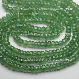 Shop Kyanite Faceted Beads! 14 Inch Strand,Superb-Finest Quality,Natural Green Kyanite Faceted Rondelles,Size 3.5-5.5mm | Natural genuine faceted Kyanite beads for beading and jewelry making.  #jewelry #beads #beadedjewelry #diyjewelry #jewelrymaking #beadstore #beading #affiliate #ad