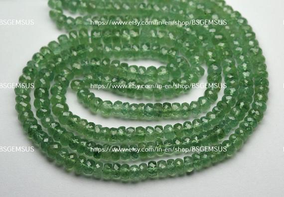 14 Inch Strand,superb-finest Quality,natural Green Kyanite Faceted Rondelles,size 3.5-5.5mm