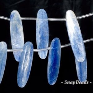 Blue Kyanite Gemstone Blue Grade A Oval Topdrill 50x12mm Loose Beads 4 Beads (90143951-175) | Natural genuine other-shape Kyanite beads for beading and jewelry making.  #jewelry #beads #beadedjewelry #diyjewelry #jewelrymaking #beadstore #beading #affiliate #ad