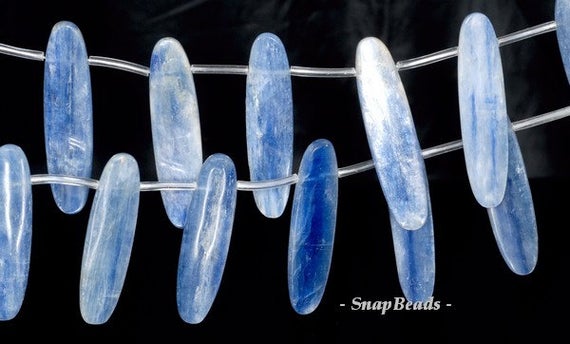 Blue Kyanite Gemstone Blue Grade A Oval Topdrill 50x12mm Loose Beads 4 Beads (90143951-175)
