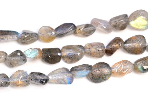 7-9mm Light Gray Labradorite Beads Pebble Nugget Madagascar Grade Aa Genuine Natural Gemstone Beads 15.5"/7.5" Bulk Lot Options (108426)