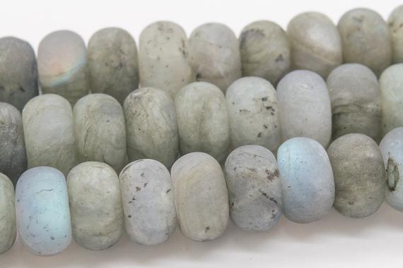 10x6mm Matte Gray Labradorite Beads Grade A Genuine Natural Gemstone Rondelle Loose Beads 15" / 7.5" Bulk Lot Options (110567)