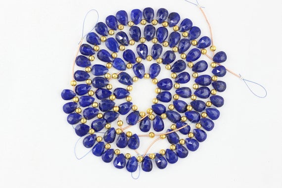 Super Quality 1 Strand Natural Lapis Lazuli Pear Shape Faceted Size 8x12-10x14mm Approx,strand,natural Lapis Lazuli Beads,pear Lapis 21 Pcs