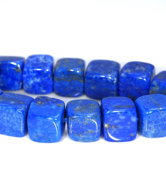 6-7mm Natural Lapis Lazuli Gemstone Grade A Blue Cube Loose Beads 15 Inch Full Strand (80004212-914)