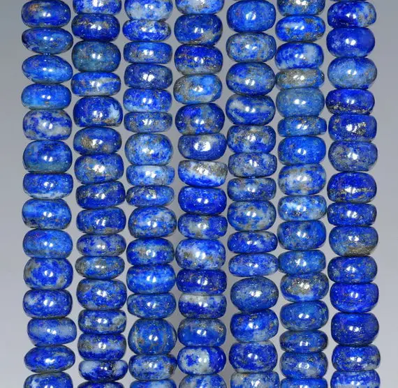 6x3mm Natural Lapis Lazuli Gemstone Grade A Rondelle Loose Beads 15.5 Inch Full Strand (80002679-a91)