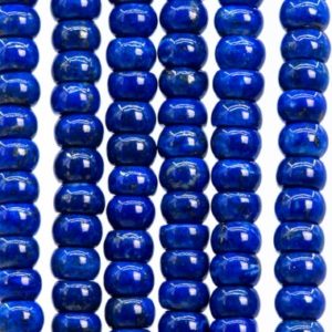 Shop Lapis Lazuli Rondelle Beads! 94 / 46 Pcs – 6x4MM Deep Blue Lapis Lazuli Beads Afghanistan Grade AAA Genuine Natural Rondelle Gemstone Loose Beads (115196) | Natural genuine rondelle Lapis Lazuli beads for beading and jewelry making.  #jewelry #beads #beadedjewelry #diyjewelry #jewelrymaking #beadstore #beading #affiliate #ad