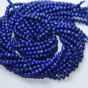 Shop Lapis Lazuli Round Beads! 13 Inch Strand,Natural Lapis Lazuli Smooth Round Balls Beads Shape,Size 4-4.5mm | Natural genuine round Lapis Lazuli beads for beading and jewelry making.  #jewelry #beads #beadedjewelry #diyjewelry #jewelrymaking #beadstore #beading #affiliate #ad