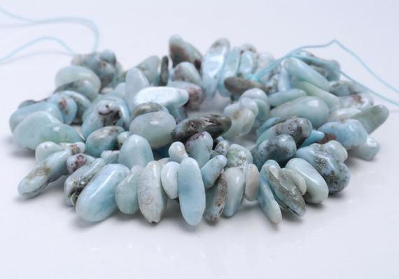 11-14mm Dominican Larimar Gemstone Pebble Nugget Chip Loose Beads 15 Inch  (80002161-a2)
