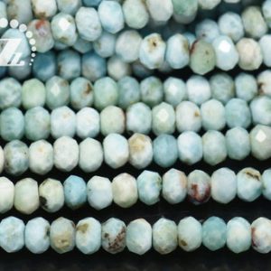 Shop Larimar Faceted Beads! Blue Larimar Faceted Rondelle Space Bead,Aabacus Bead,Larimar,Genuine,Natural,Gemstone,DIY Beads,Grade A,3-4×5-6mm,15" full strand | Natural genuine faceted Larimar beads for beading and jewelry making.  #jewelry #beads #beadedjewelry #diyjewelry #jewelrymaking #beadstore #beading #affiliate #ad