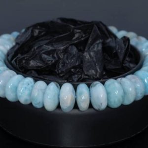 Shop Larimar Rondelle Beads! 10-11mm Dominican Larimar Gemstone Grade AA Blue Rondelle Loose Beads 7.5 inch Half Strand (80004441-917) | Natural genuine rondelle Larimar beads for beading and jewelry making.  #jewelry #beads #beadedjewelry #diyjewelry #jewelrymaking #beadstore #beading #affiliate #ad