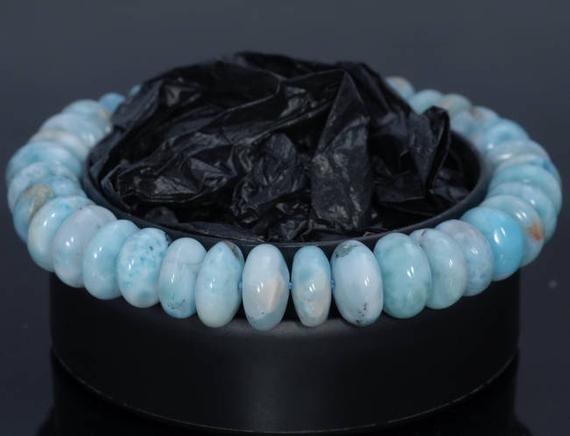 10-11mm Dominican Larimar Gemstone Grade Aa Blue Rondelle Loose Beads 7.5 Inch Half Strand (80004441-917)
