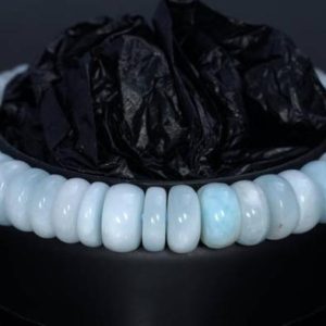 Shop Larimar Rondelle Beads! 9-10mm Dominican Larimar Gemstone Grade AAA Blue Rondelle Loose Beads 7.5 inch Half Strand (80004416-917) | Natural genuine rondelle Larimar beads for beading and jewelry making.  #jewelry #beads #beadedjewelry #diyjewelry #jewelrymaking #beadstore #beading #affiliate #ad