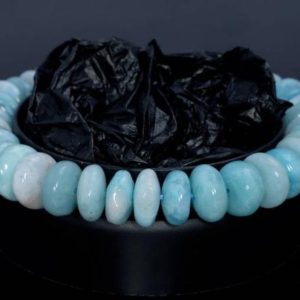 Shop Larimar Rondelle Beads! 10-11mm Dominican Larimar Gemstone Grade AA Blue Rondelle Loose Beads 7.5 inch Half Strand (80004437-917) | Natural genuine rondelle Larimar beads for beading and jewelry making.  #jewelry #beads #beadedjewelry #diyjewelry #jewelrymaking #beadstore #beading #affiliate #ad