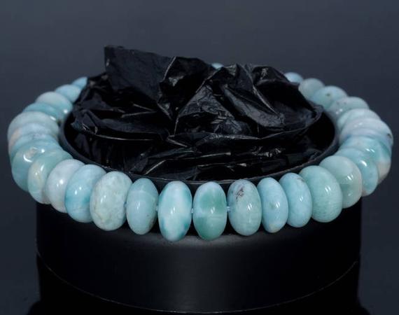 10-11mm Dominican Larimar Gemstone Grade Aa Blue Rondelle Loose Beads 7.5 Inch Half Strand (80004434-917)