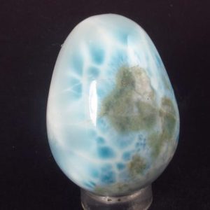 Larimar Egg From Dominican Republic – 1.5" | Natural genuine stones & crystals in various shapes & sizes. Buy raw cut, tumbled, or polished gemstones for making jewelry or crystal healing energy vibration raising reiki stones. #crystals #gemstones #crystalhealing #crystalsandgemstones #energyhealing #affiliate #ad