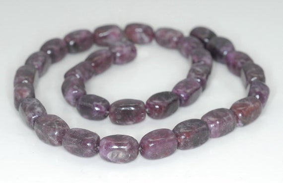 12x8mm Purple Lepidolite Gemstone Grade A Stick Pebble Chip  Loose Beads 16 Inch Full Strand (90188013-672)