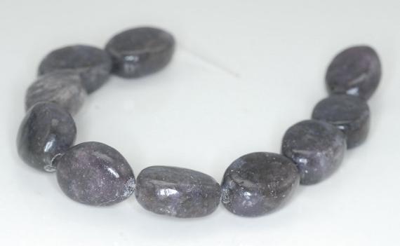 18x14mm Dark Purple Lepidolite Gemstone Grade Ab Nugget Loose Beads 8 Inch Half Strand (90187946-672)