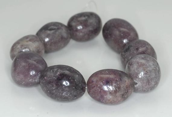 26x18-20x16mm Lavender Purple Lepidolite Gemstone Grade Ab Nugget Loose Beads 7.5 Inch Half Strand (90187941-706b)