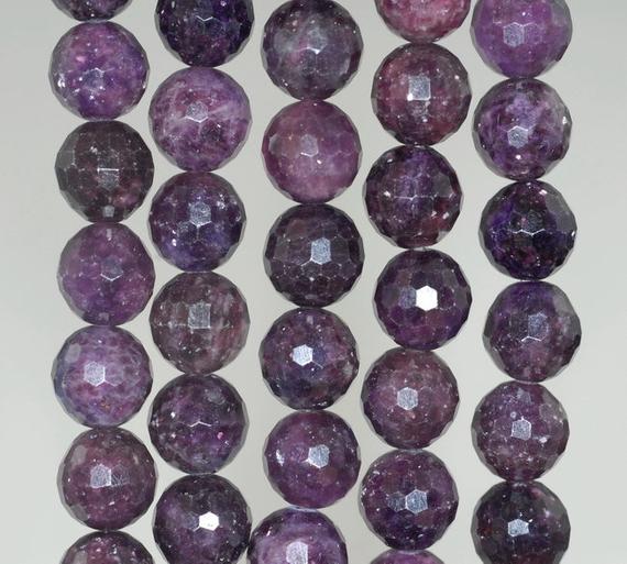 10mm Purple Lepidolite Gemstone Grade Aa Faceted Round Loose Beads 16 Inch Full Strand (90188477-653)