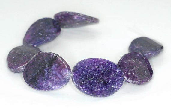 30x22mm Purple Lepidolite Gemstone Grade Aa Faceted Oval Loose Beads 8 Inch Half Strand (90187966-706b)