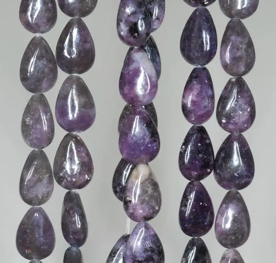 12x8mm Purple Lepidolite Gemstone Grade A Teardrop Beads 15.5 Inch Full Strand Bulk Lot 1,2,6,12 And 50 (90188351-670)