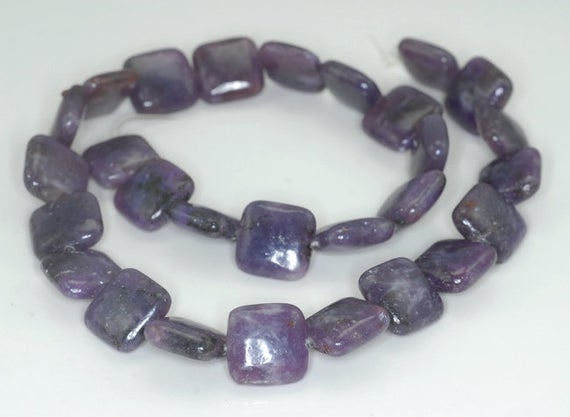 14x14mm Purple Lepidolite Gemstone Grade A Square Beads 16 Inch Full Strand Bulk Lot 1,2,6,12 And 50 (90188347-670)