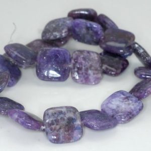 Shop Lepidolite Bead Shapes! 18X18mm Purple Lepidolite Gemstone Grade AA Square Beads 16 inch Full Strand BULK LOT 1,2,6,12 and 50 (90188257-670) | Natural genuine other-shape Lepidolite beads for beading and jewelry making.  #jewelry #beads #beadedjewelry #diyjewelry #jewelrymaking #beadstore #beading #affiliate #ad