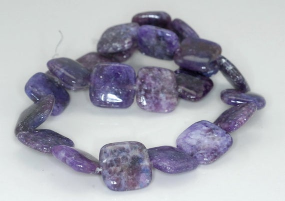 18x18mm Purple Lepidolite Gemstone Grade Aa Square Beads 16 Inch Full Strand Bulk Lot 1,2,6,12 And 50 (90188257-670)