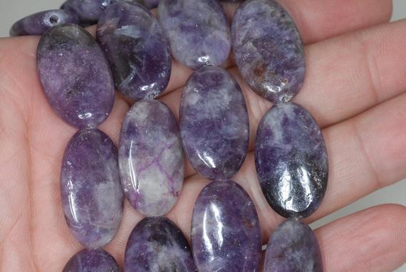 25x15mm Purple Lepidolite Gemstone Grade A Oval Beads 7.5 Inch Half Strand Bulk Lot 1,2,6,12 And 50 (90187927-663)