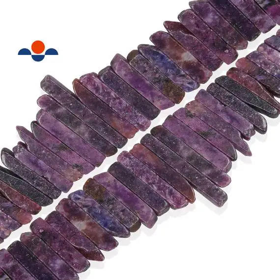 Purple Lepidolite Graduated Stick Beads Size Approx 30mm To 70mm 15.5" Strand