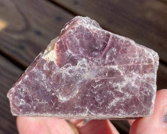2.6" Lepidolite Slab,  Natural Purple Lithium Mica Crystal,  Raw Lepidolite,  Rough Lepidolite,  Gemmy Lepidolite Slice #9