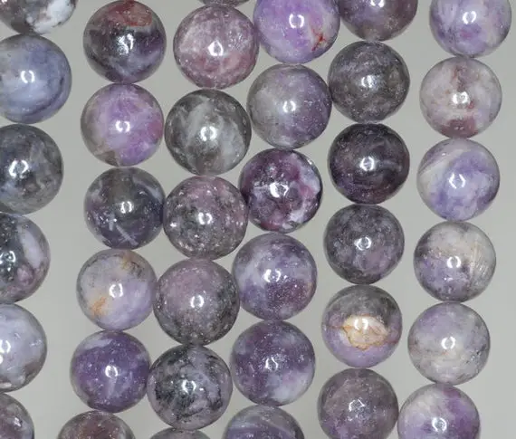 10mm Light Purple Lepidolite Gemstone Grade Ab Round Beads 16 Inch Full Strand Bulk Lot 1,2,6,12 And 50 (90188462-653)