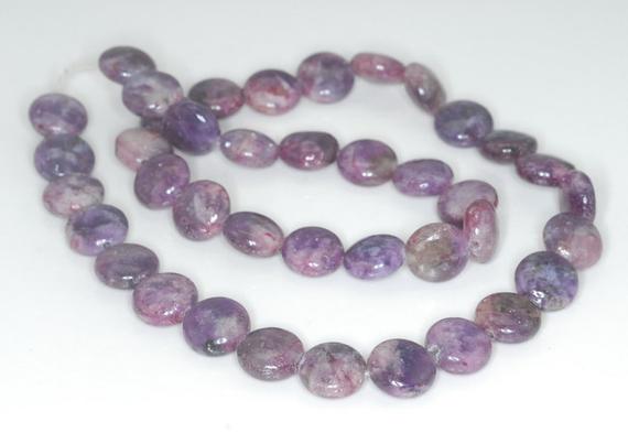 10mm Light Purple Lepidolite Gemstone Grade Ab Flat Round Beads 16 Inch Full Strand Bulk Lot 1,2,6,12 And 50 (90188407-655)