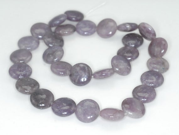 12mm Lavender Purple Lepidolite Gemstone Grade A Flat Round Beads 16 Inch Full Strand Bulk Lot 1,2,6,12 And 50 (90188300-656)