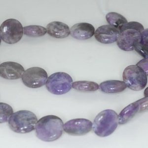 Shop Lepidolite Round Beads! 12mm Light Purple Lepidolite Gemstone Grade A Flat Round Beads 16 inch Full Strand BULK LOT 1,2,6,12 and 50 (90188298-656) | Natural genuine round Lepidolite beads for beading and jewelry making.  #jewelry #beads #beadedjewelry #diyjewelry #jewelrymaking #beadstore #beading #affiliate #ad
