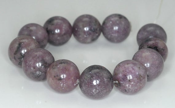 16mm Purple Lepidolite Gemstone Grade Ab Round Beads 8 Inch Half Strand Bulk Lot 1,2,6,12 And 50 (90187980-654)