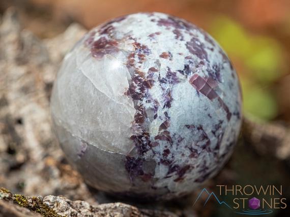 Lepidolite, Tourmaline Sphere - Crystal Ball, Crystal Sphere, Housewarming Gift, Home Decor, 39816