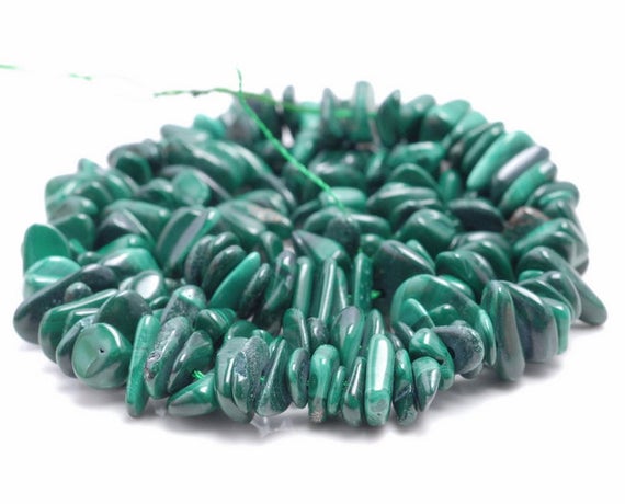 8-9mm  Malachite Gemstone Pebble Nugget Chip Loose Beads 15.5 Inch  (80001866-a26)