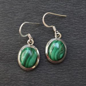 Shop Malachite Earrings! Malachite Silver Earring, Oval handmade Earring, Dainty Earring, 925 Sterling silver Jewelry, Boho Earring, Gift For Her GNER 22 | Natural genuine Malachite earrings. Buy crystal jewelry, handmade handcrafted artisan jewelry for women.  Unique handmade gift ideas. #jewelry #beadedearrings #beadedjewelry #gift #shopping #handmadejewelry #fashion #style #product #earrings #affiliate #ad