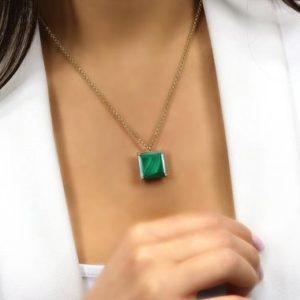 Shop Malachite Pendants! Stunning Malachite Pendant · Square Malachite Necklace · Square Necklace · Malachite Stone Jewelry · Mothers Day Gift | Natural genuine Malachite pendants. Buy crystal jewelry, handmade handcrafted artisan jewelry for women.  Unique handmade gift ideas. #jewelry #beadedpendants #beadedjewelry #gift #shopping #handmadejewelry #fashion #style #product #pendants #affiliate #ad