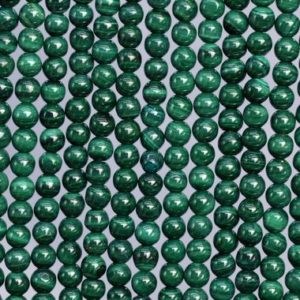 Shop Malachite Round Beads! Genuine Natural Green Malachite Loose Beads Grade AAA Round Shape 4mm | Natural genuine round Malachite beads for beading and jewelry making.  #jewelry #beads #beadedjewelry #diyjewelry #jewelrymaking #beadstore #beading #affiliate #ad