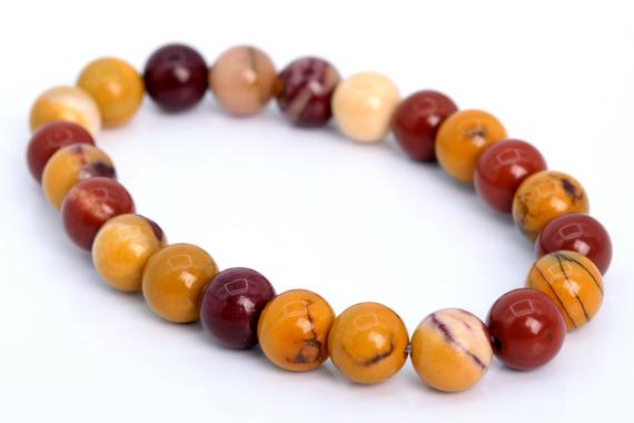 Genuine Natural Mookaite Gemstone Beads 8mm Multicolor Round Aaa Quality Bracelet (106620h-2016)