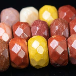 Shop Mookaite Jasper Faceted Beads! 10x6MM Multicolor Mookaite Beads Grade AAA Genuine Natural Gemstone Faceted Rondelle Loose Beads 14.5" / 7" Bulk Lot Options (111268) | Natural genuine faceted Mookaite Jasper beads for beading and jewelry making.  #jewelry #beads #beadedjewelry #diyjewelry #jewelrymaking #beadstore #beading #affiliate #ad