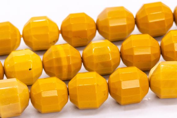 10x9mm Yellow Mookaite Beads Faceted Bicone Barrel Drum Grade Aaa Genuine Natural Loose Beads 14.5" / 7.5" Bulk Lot Options (115644)