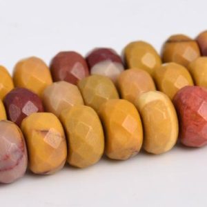 Shop Mookaite Jasper Faceted Beads! 8x5MM Mookaite Beads Grade AAA Genuine Natural Gemstone Faceted Rondelle Loose Beads 15" / 7.5" Bulk Lot Options (103300) | Natural genuine faceted Mookaite Jasper beads for beading and jewelry making.  #jewelry #beads #beadedjewelry #diyjewelry #jewelrymaking #beadstore #beading #affiliate #ad