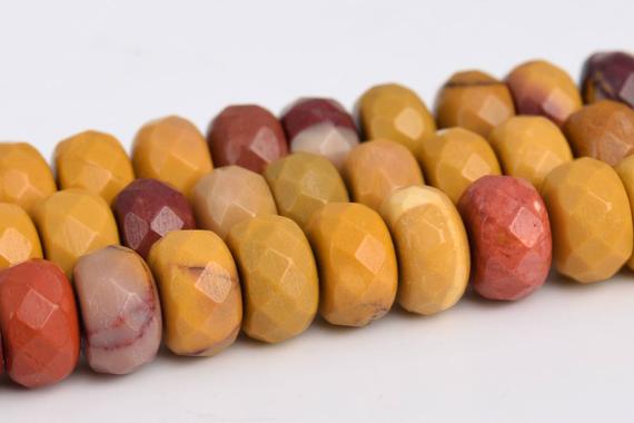 8x5mm Mookaite Beads Grade Aaa Genuine Natural Gemstone Faceted Rondelle Loose Beads 15" / 7.5" Bulk Lot Options (103300)