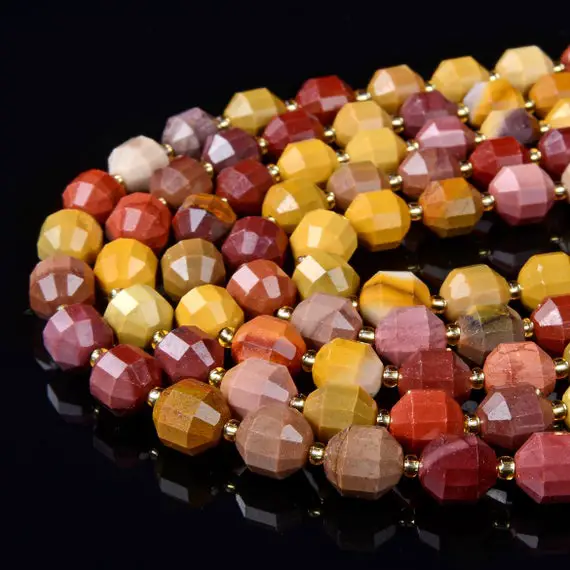 Mookaite Gemstone Grade Aaa Faceted Prism Double Point Cut 6mm 8mm 10mm Loose Beads (d32)